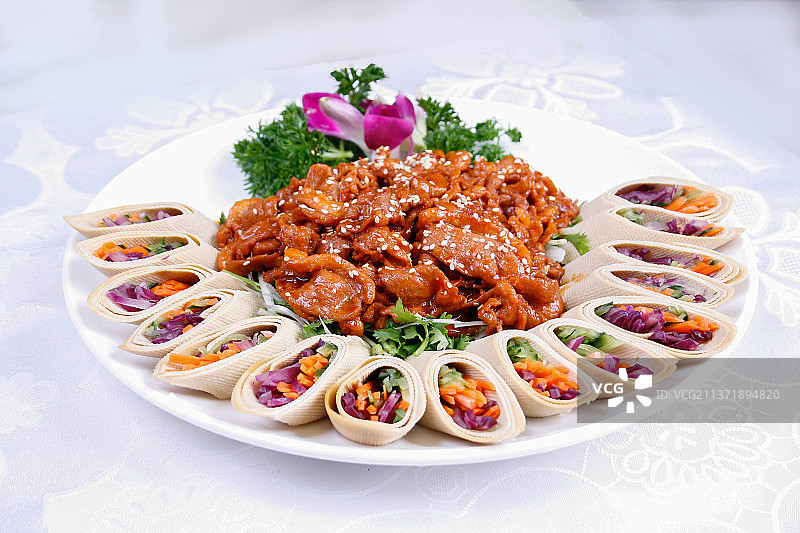 中餐美食-京酱鸭片图片素材