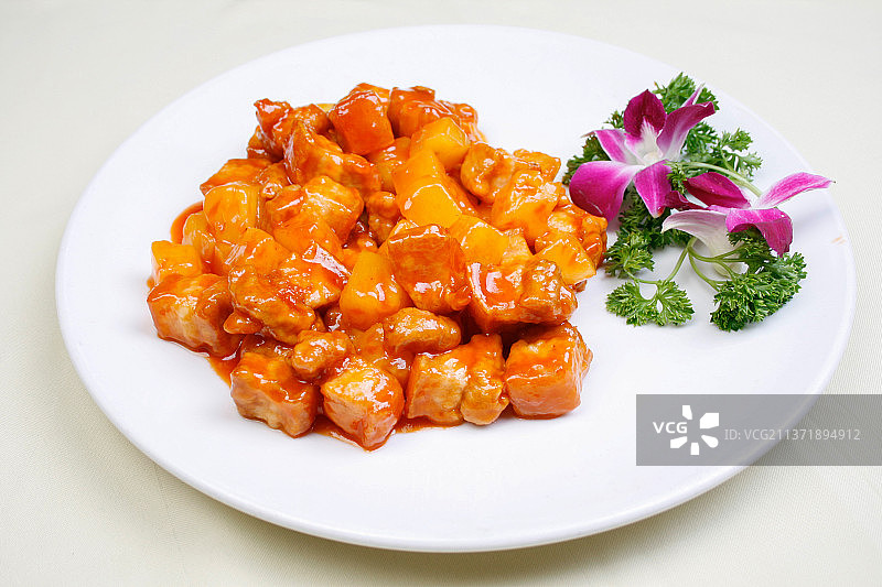 中餐美食-菠萝咕噜肉图片素材