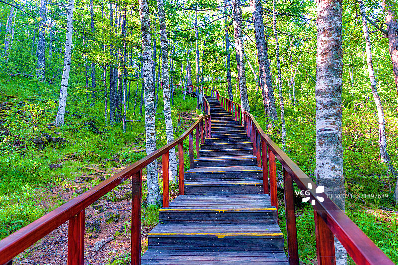 中国内蒙古呼伦贝尔扎兰屯柴河月亮天池图片素材