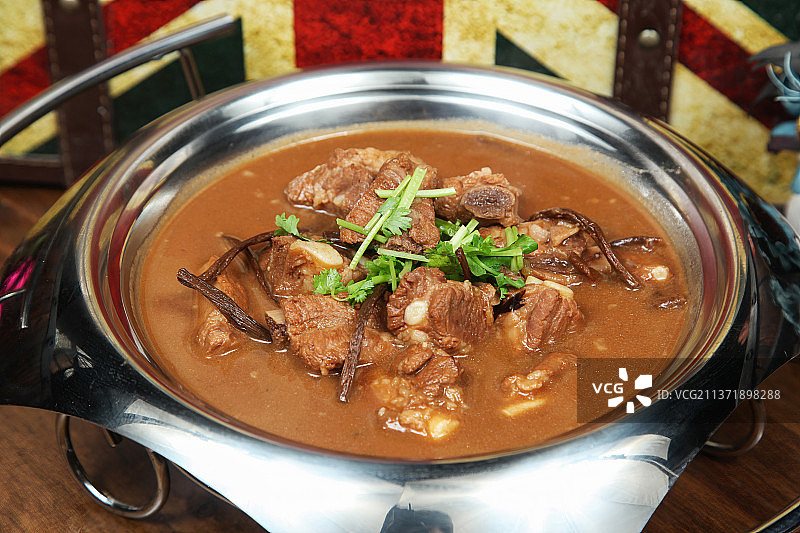 中餐美食-茶树菇炖排骨图片素材