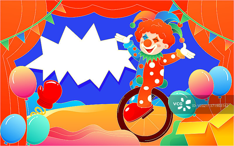 四月愚人节小丑杂耍插画节日恶搞整蛊海报图片素材