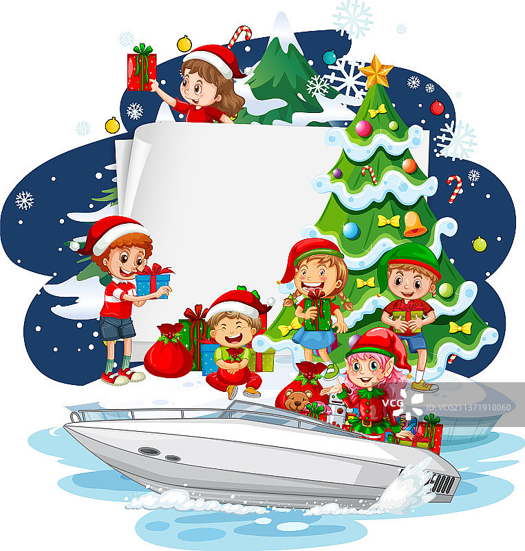 圣诞服装儿童的banner图片素材