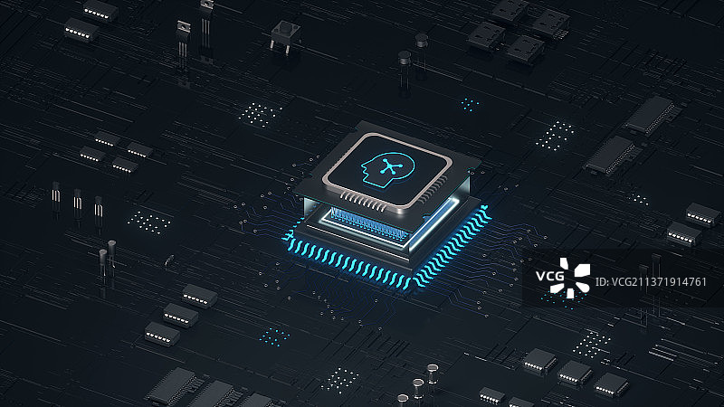 3d渲染的人工智能概念图像图片素材