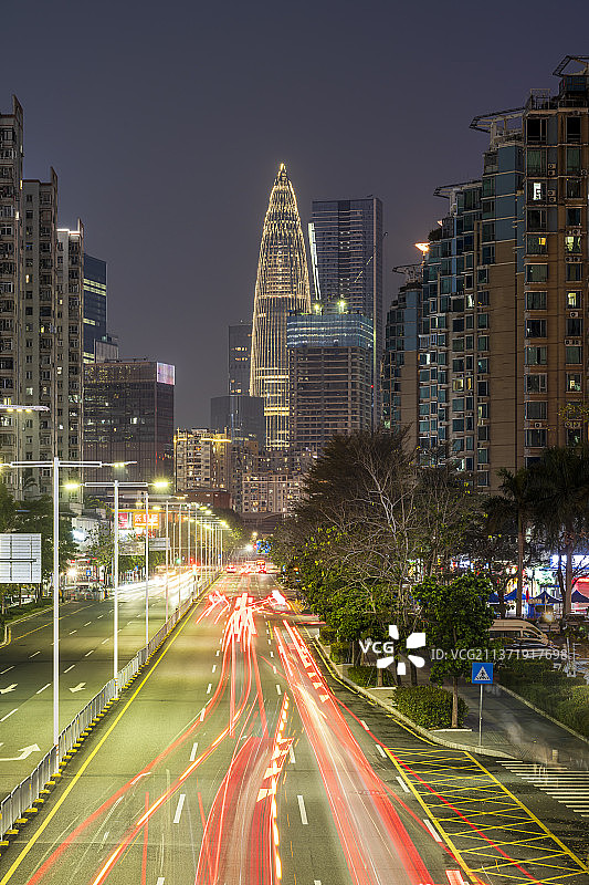 深圳南山区创业路夜景图片素材