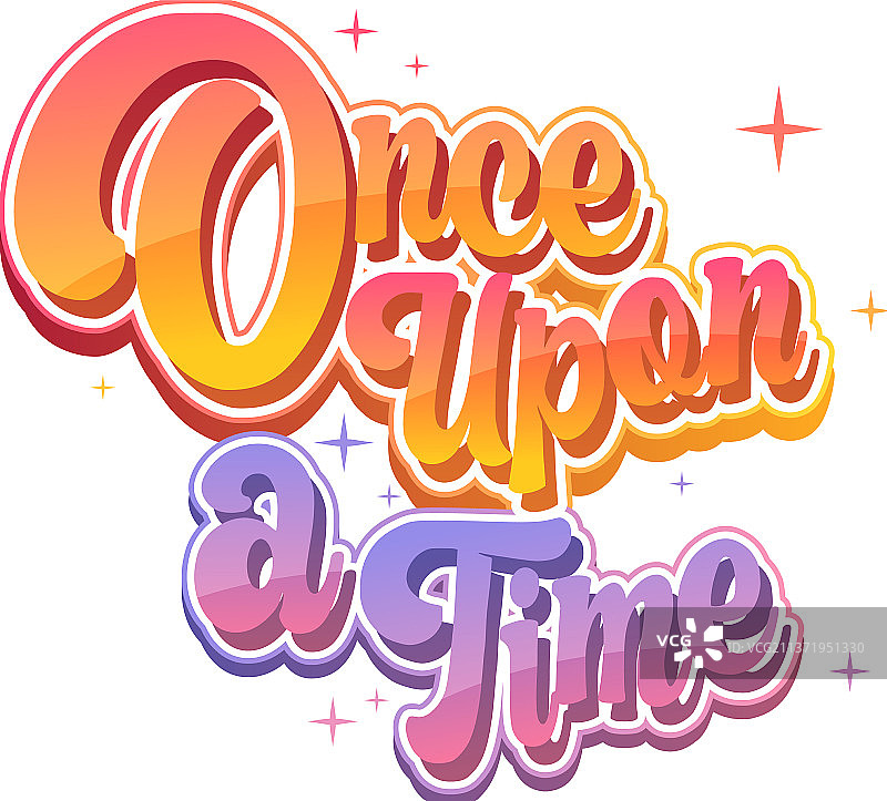 卡通风格的很久以前文字图片素材