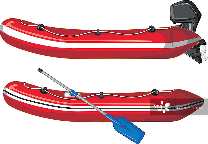 两种类型的充气艇图片素材
