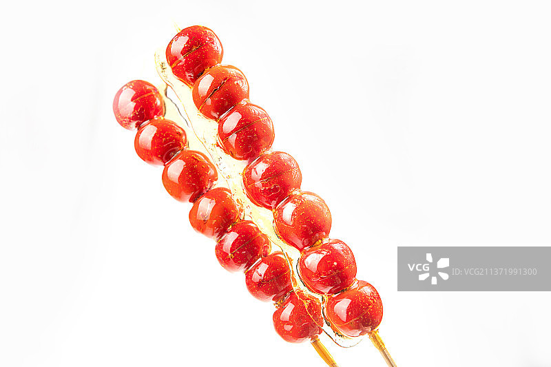 冰糖葫芦特写白色背景图片素材