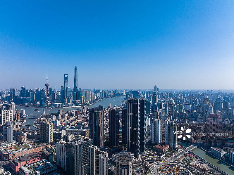 航拍上海苏河湾中心图片素材