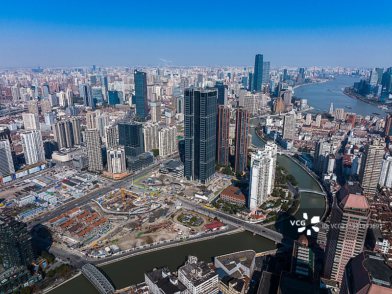 航拍上海苏河湾中心图片素材