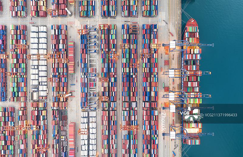 深圳盐田区盐田港航拍图片素材