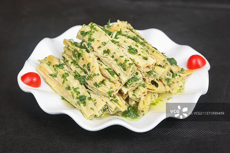 中餐美食-葱香腐竹图片素材