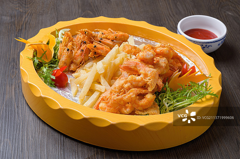 中餐美食-高钙脆皮虾图片素材