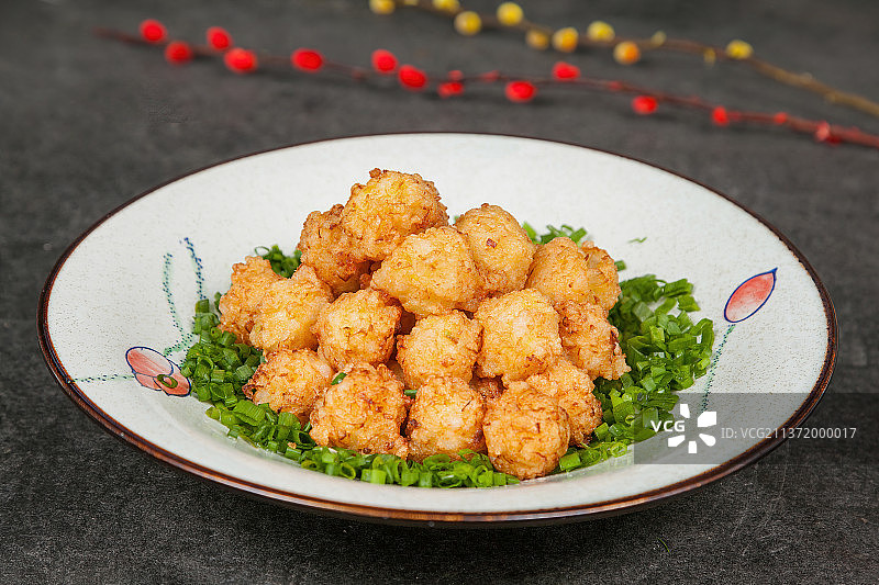 中餐美食-大葱丸子图片素材