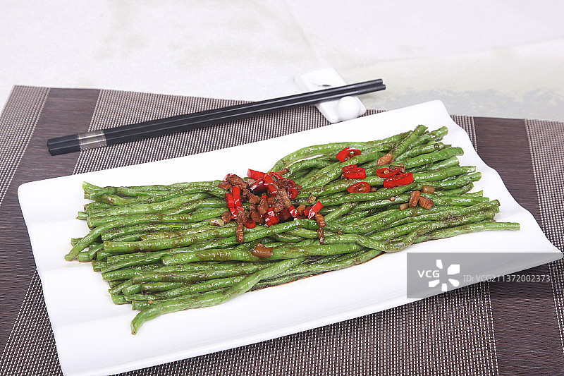 中餐美食-大碗长豆角图片素材