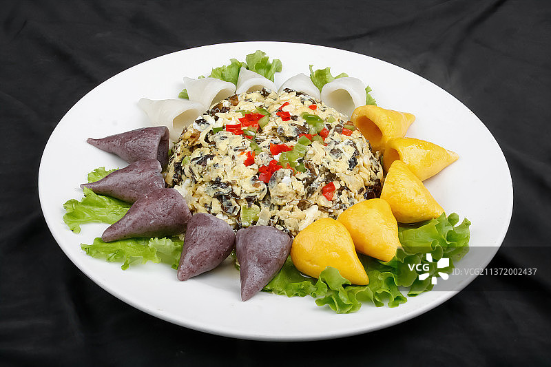 中餐美食-地皮菜炒鸡蛋图片素材