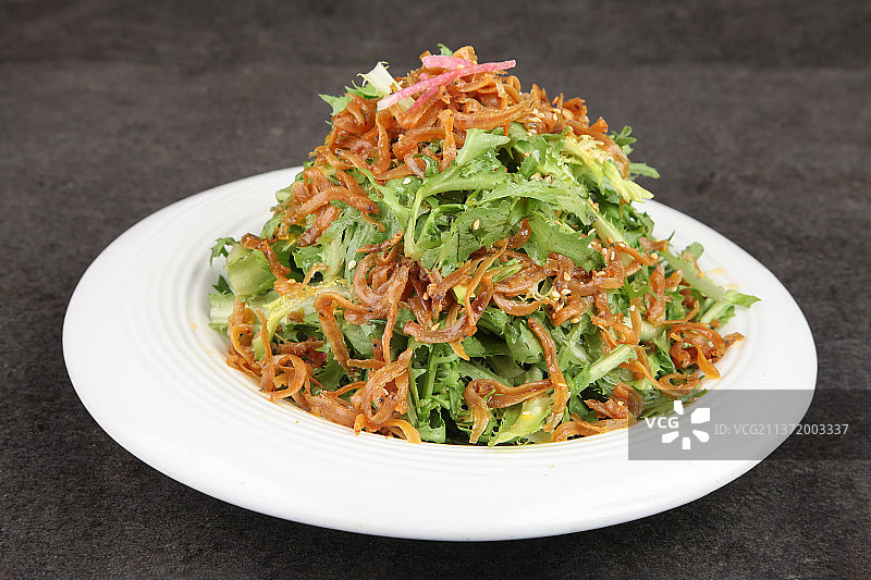 中餐美食-丁香鱼拌苦菊图片素材