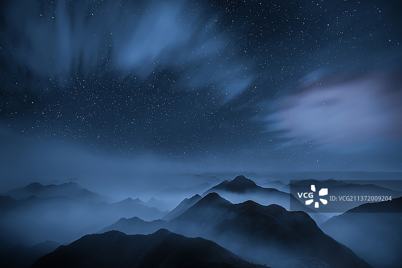 黄茅尖的星空图片素材