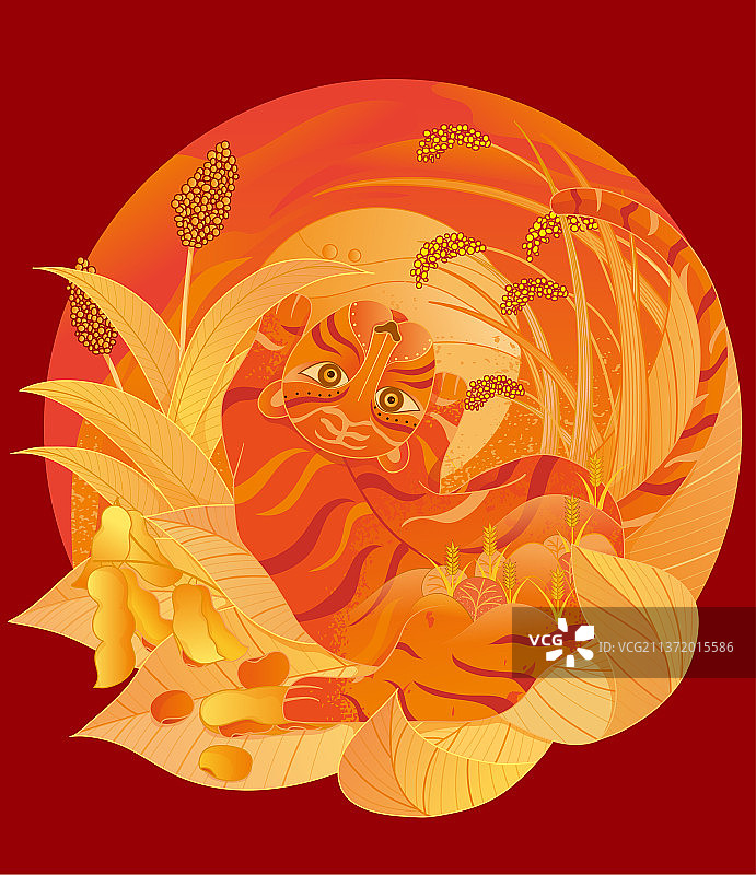 虎年国风创意插画图片素材