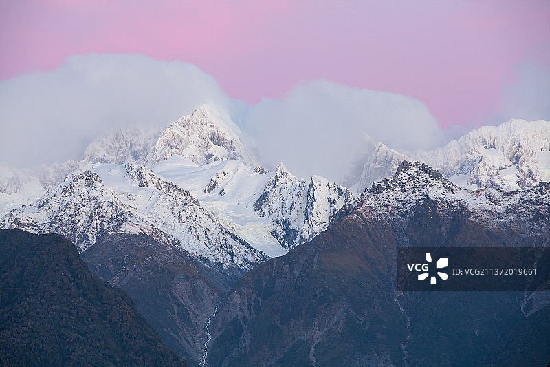梅森湖库克雪山图片素材