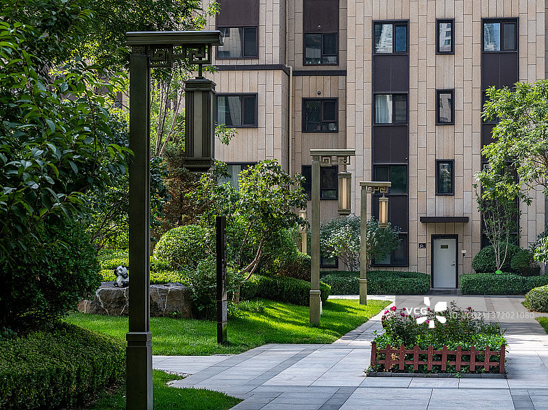 高档小区园林图片素材