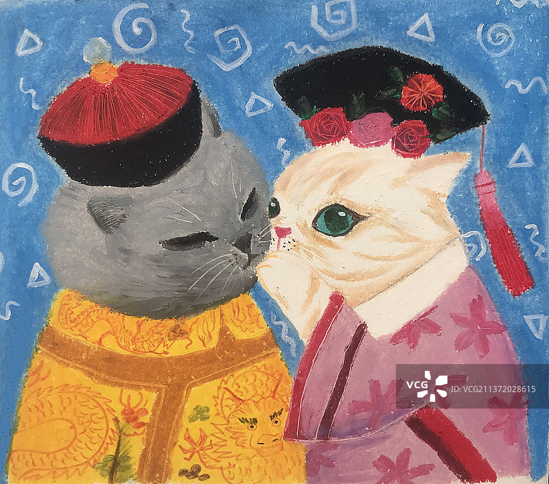 宫廷猫皇上妃子图片素材