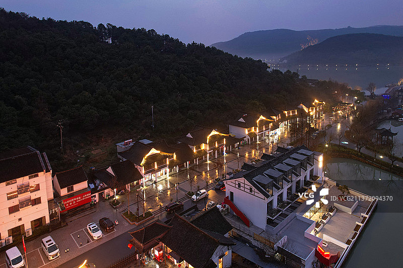 南北湖夜景图片素材