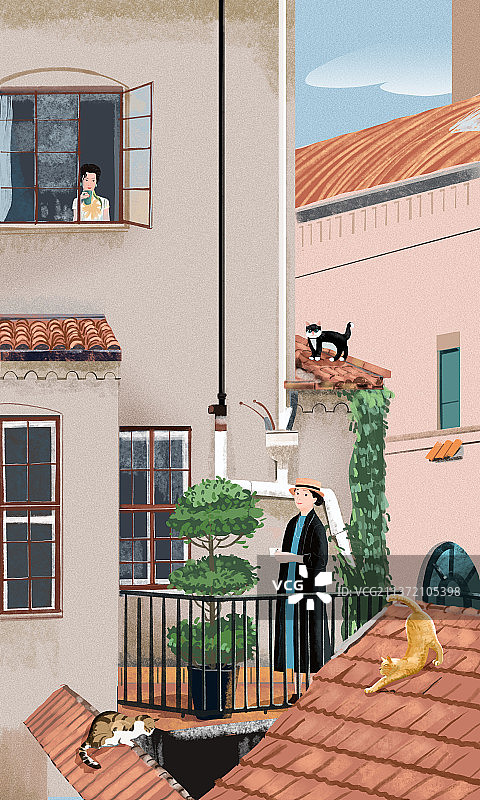 上海公寓的春天图片素材