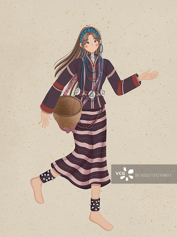珞巴族少女图片素材