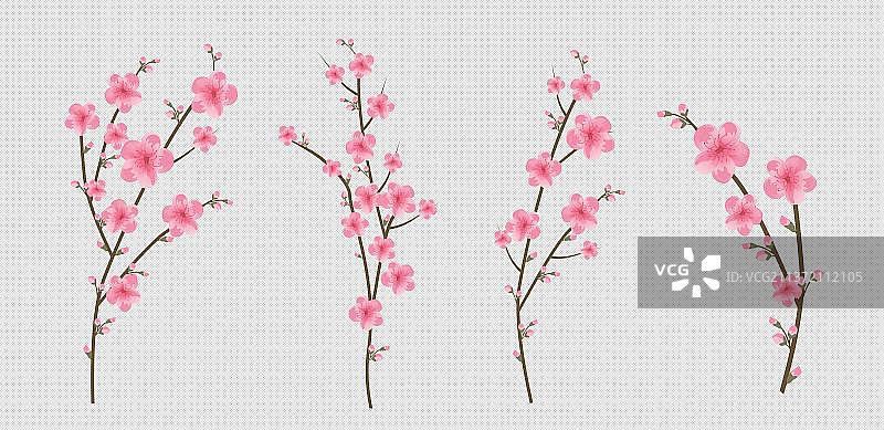 粉红色的桃花矢量图片素材