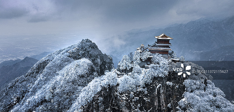 雪霁南五台图片素材