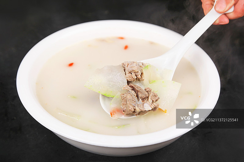 中餐美食-排骨炖冬瓜图片素材