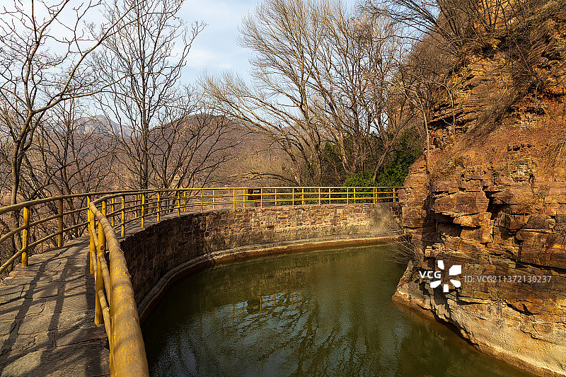 河南省林州市红旗渠冬天户外风光图片素材