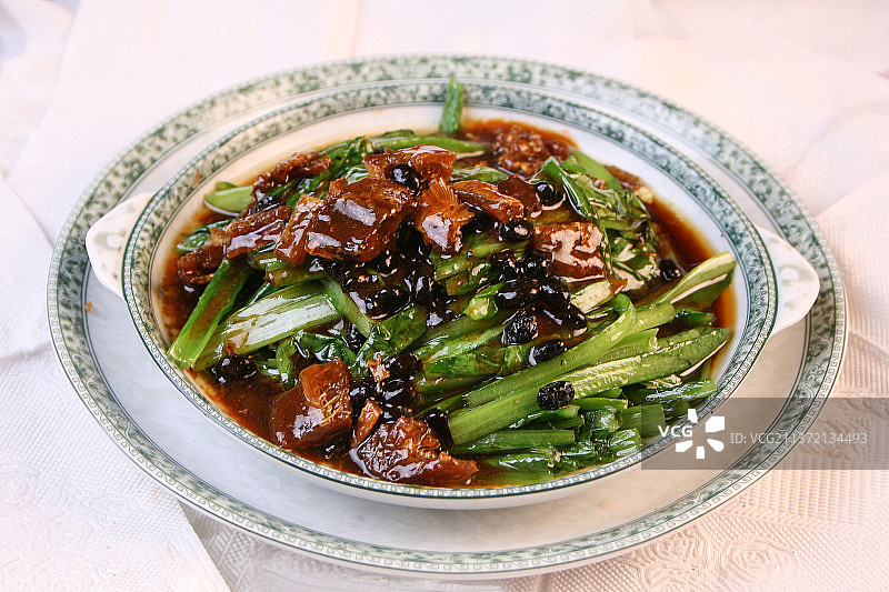 中餐美食-豆豉鲮鱼油麦菜图片素材