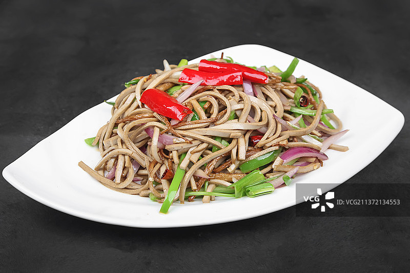 中餐美食-凉拌黑豆腐丝图片素材