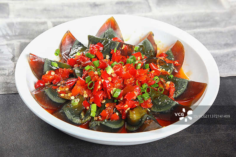中餐美食-剁椒皮蛋图片素材