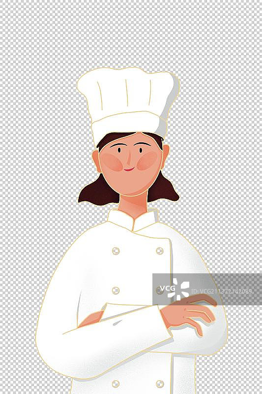插画人物-职业女性-厨师图片素材