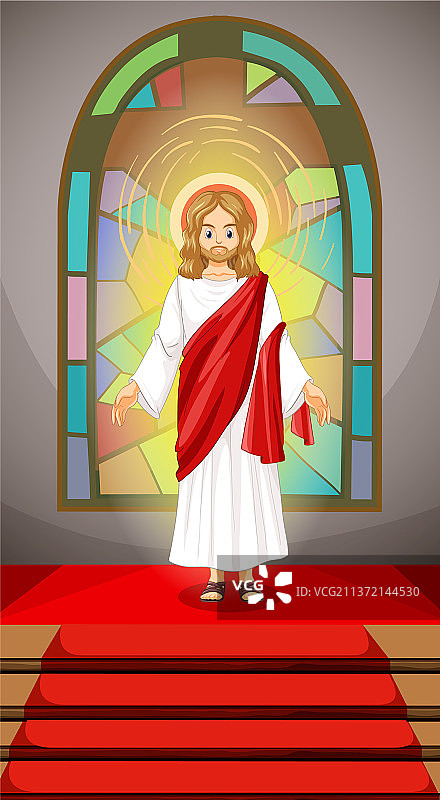 卡通风格的耶稣基督图片素材