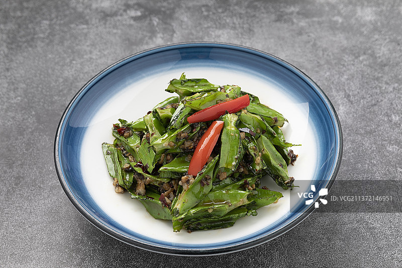 橄榄菜煸四角豆图片素材