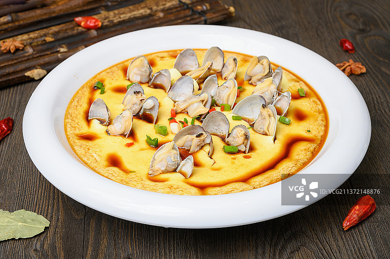 中餐美食-花蛤蒸水蛋图片素材