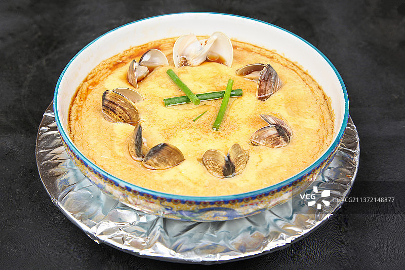 中餐美食-花蛤蒸水蛋图片素材