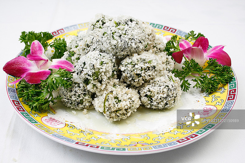 中餐美食-蔬菜丸子图片素材