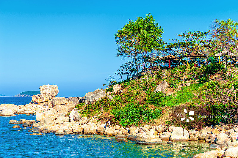 亚洲越南庆和省芽庄钟屿石岬角图片素材