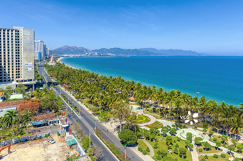 亚洲越南庆和省芽庄海景风光图片素材