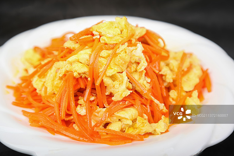 中餐美食-胡萝卜丝炒鸡蛋图片素材