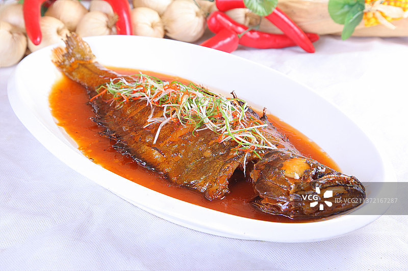 中餐美食-红烧鲽鱼图片素材