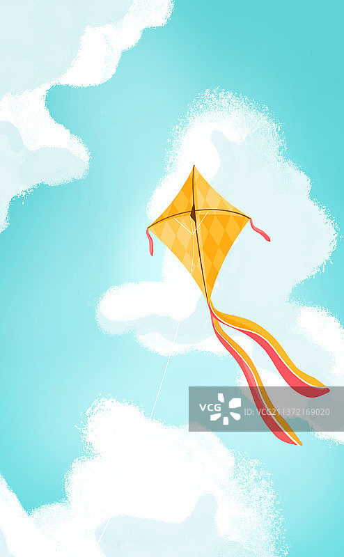 在晴朗的天气放风筝图片素材