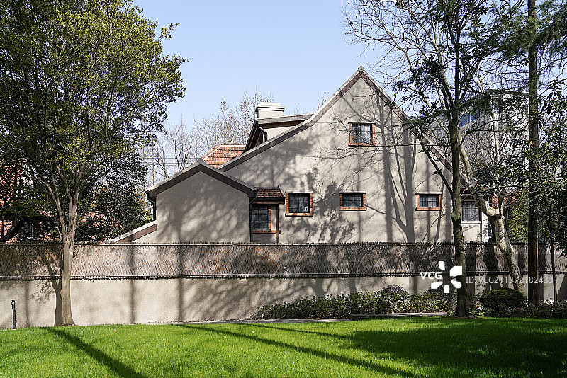 上海市 徐汇区 法租界 夏衍故居 老洋房图片素材