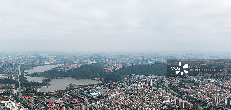 佛山顺德大良航拍全景照片，城市天际线，城市风光，粤港澳大湾区图片素材