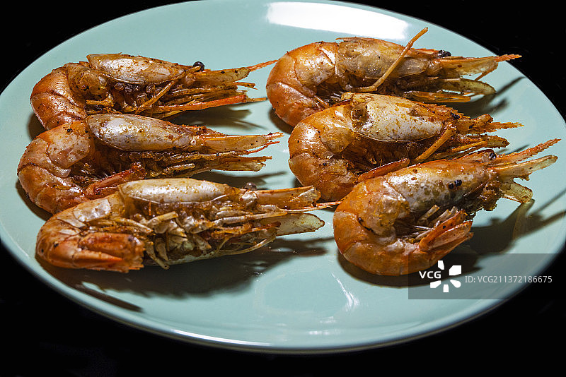 椒盐罗氏虾图片素材