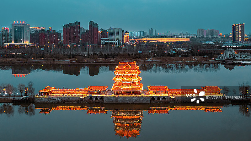 临汾夜景图片素材